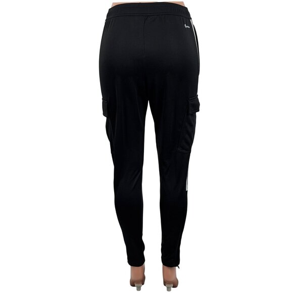 Adidas Black Striped Zip Ankle Cargo Pocket Jogger Pants S| Athleisure Sporty - Picture 8 of 15